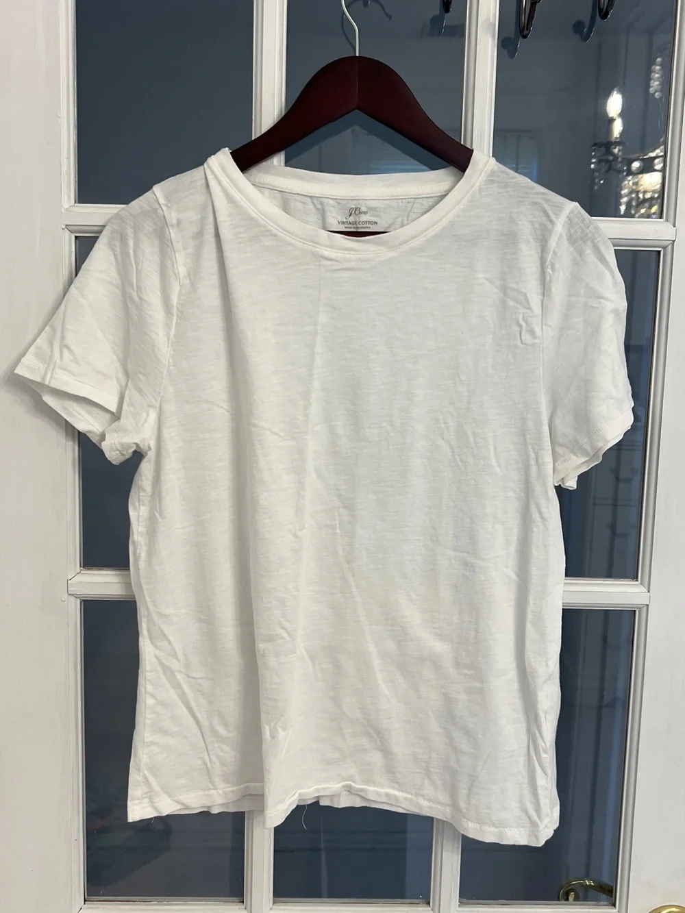 J. CREW Women's White Vintage Cotton Crewneck Short Sleeve Tee Size L
